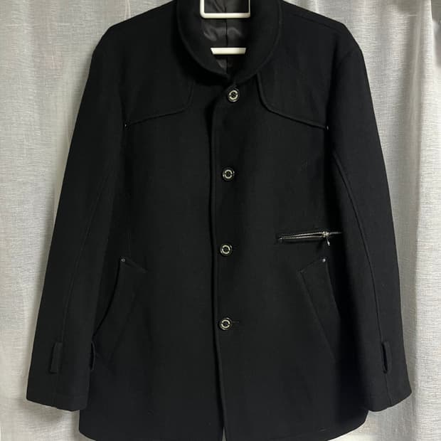 Wool half coat [ Navy ]