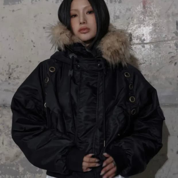 팬시클럽 아일릿 퍼 자켓