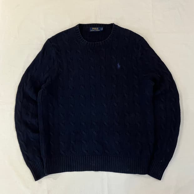 폴로 랄프로렌 신형 꽈배기 니트 네이비 블루포니