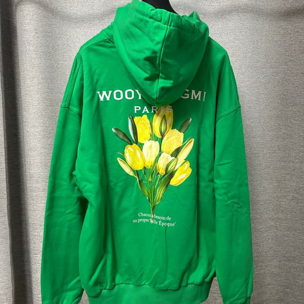 우영미 튤립 백로고 후드티 그린 (50) 