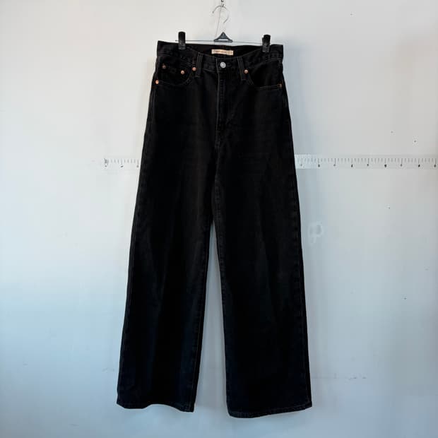 리바이스 블랙 와이드 데님 팬츠