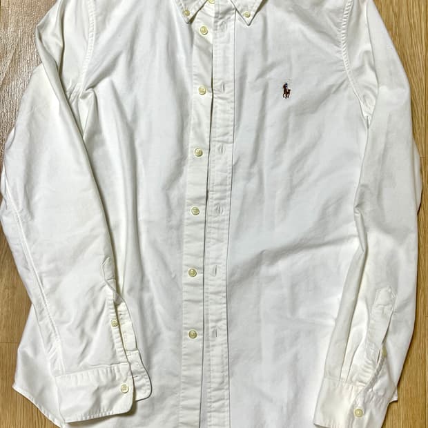 폴로 옥스포드 셔츠 여성 커스텀핏 화이트 m사이즈