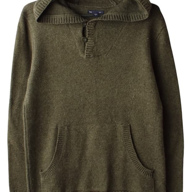 [M] GAP 갭 빈티지 울 블랜디드 하프 버튼 니트 후디