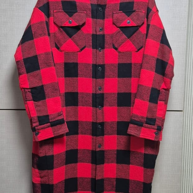 R13 체크 퀼팅코트 