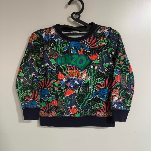 8A 128호 겐조 키즈 정글 타이거 프린트 맨투맨