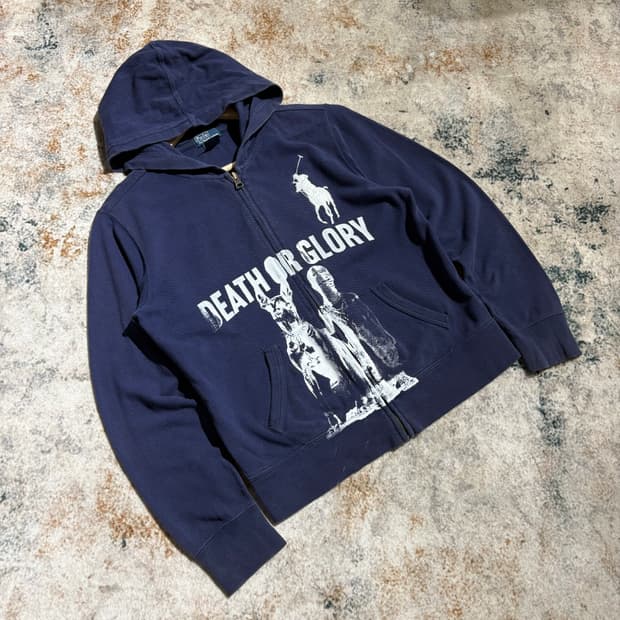 폴로 빅포니 프린팅 커스텀 후드집업