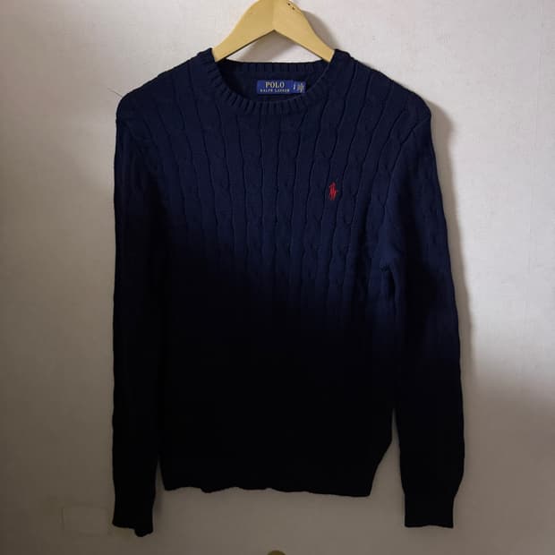 폴로 랄프로렌 꽈배기 코튼 니트 네이비 S (여성 66정도)