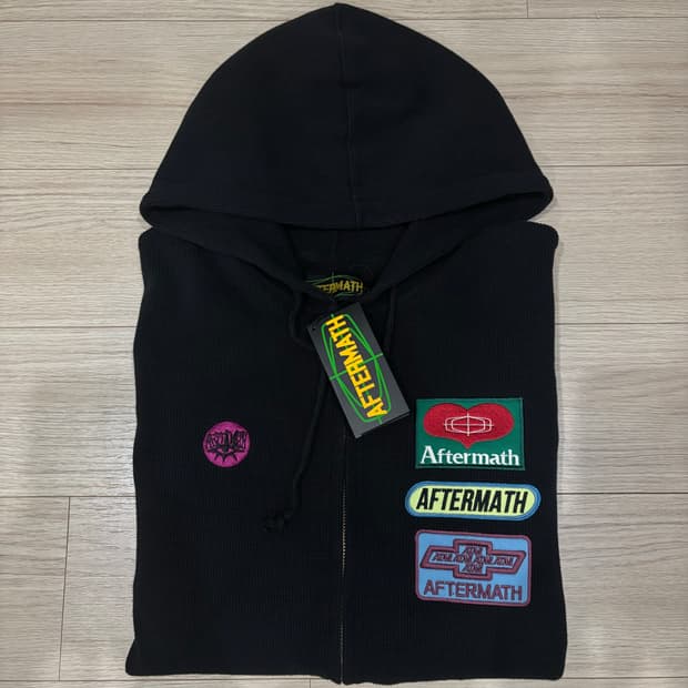 새상품) 애프터매스 와플 집 후디 블랙 L