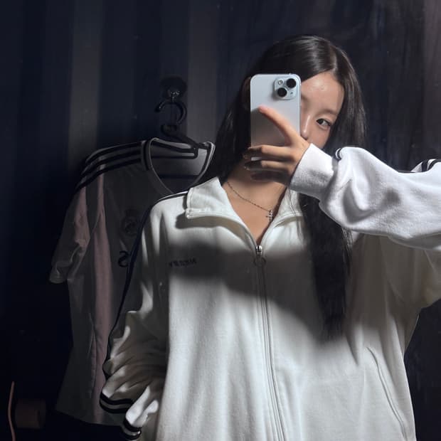 📍널디 트랙 탑 화이트 S