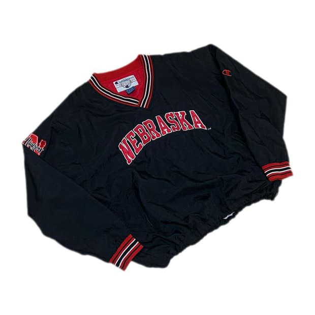 90s 챔피온 네브라스카 허스커스 나일론 웜업
