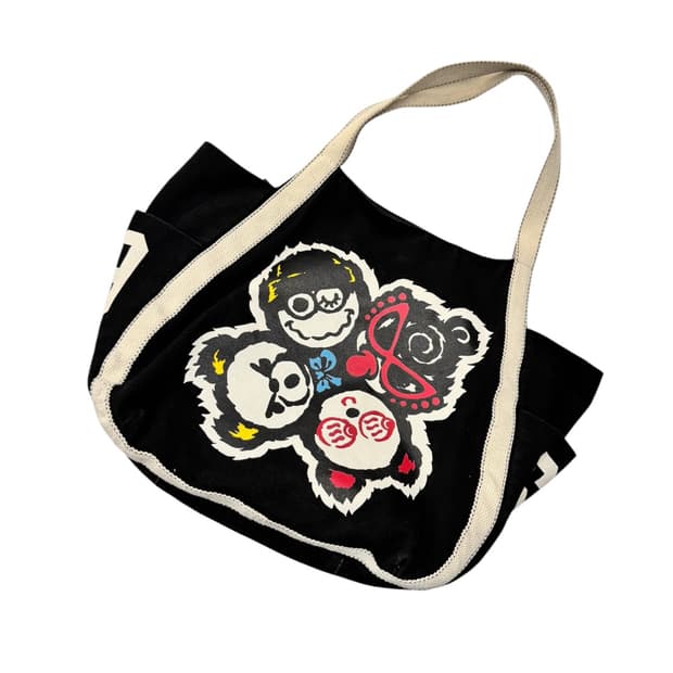 히스테릭글래머 캔버스 숄더백 블랙