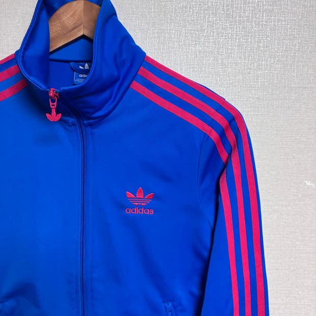 빈티지 아디다스 져지 파이어버드 블루/핑크 S