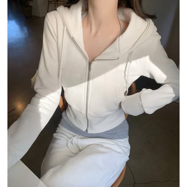 [made] 라운지 슬림핏 기모 후드집업