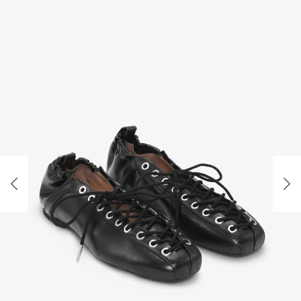 GANNI 가니 레이스업 발레리나 플랫 슈즈 블랙 38