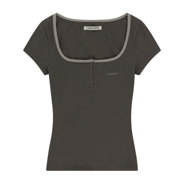 코이세이오 PRONG SNAP MINI LOGO TEE ASH BROWN