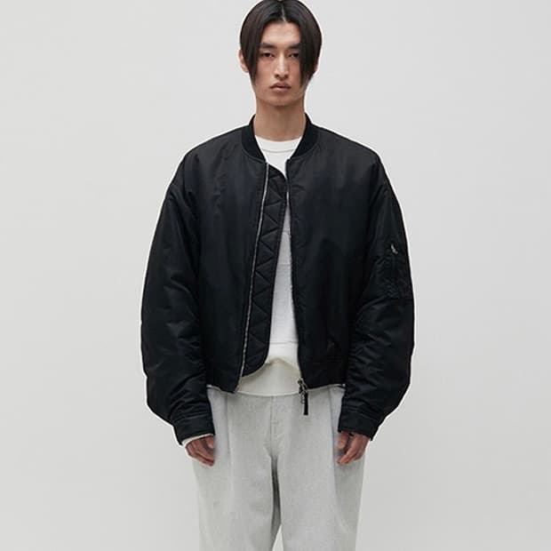 COOR 쿠어 오버핏 루슈 MA-1 패딩 자켓