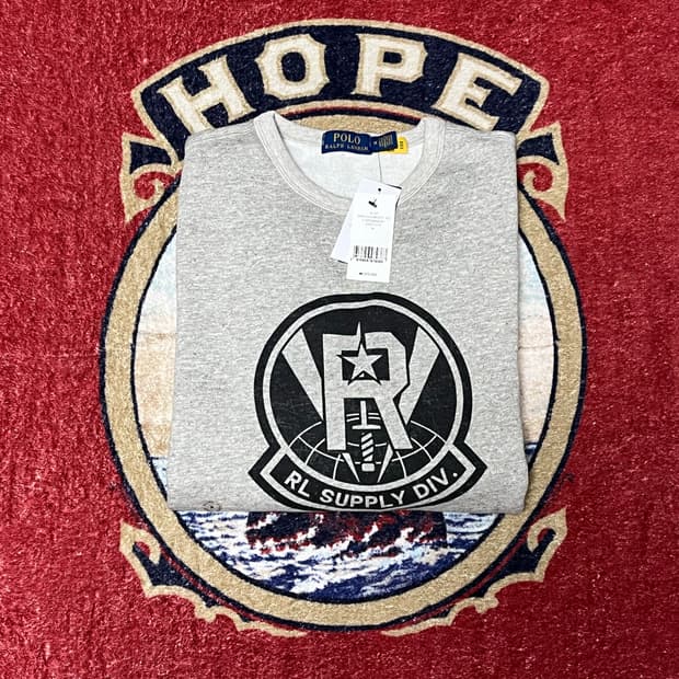 폴로 플리스 그래픽 맨투맨 스웨트셔츠 prl rrl