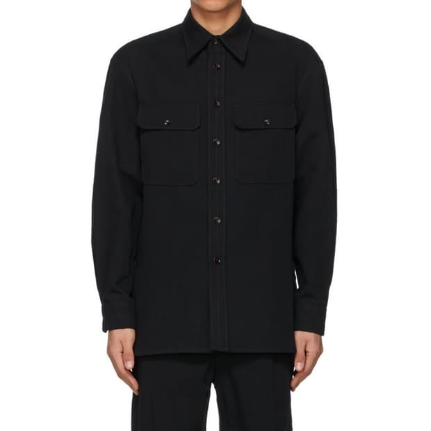 르메르 오피서 셔츠 블랙