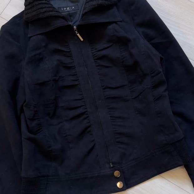 [ING•A] frill knit neck jacket