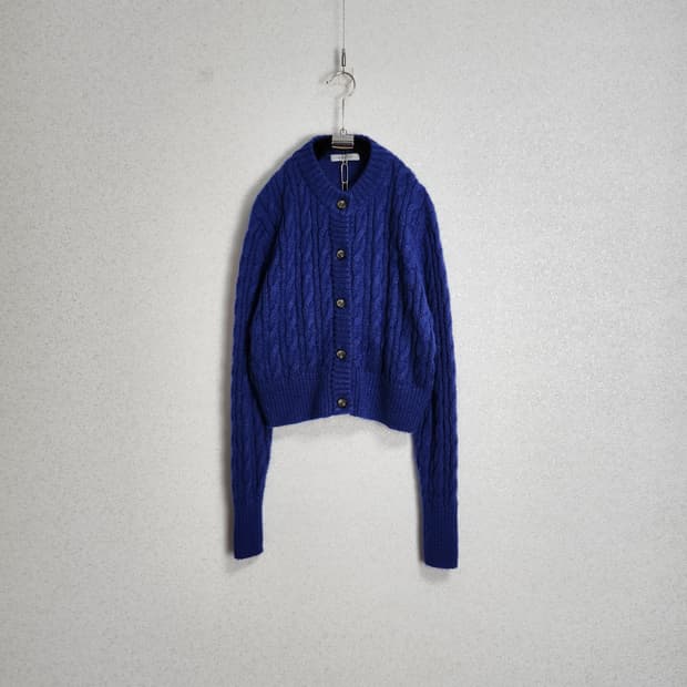 스토프 s205  키드모헤어 세미크롭 케이블 가디건55 66