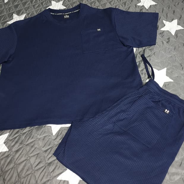 언더아머 UA 라이벌 와플 니트 셋업 네이비 (상의:XL 하의:L)