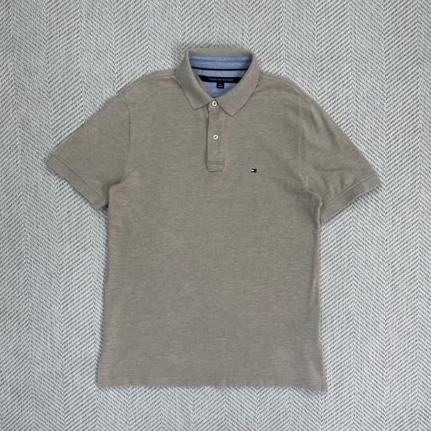 타미힐피거 베이지색 반팔 카라티 M