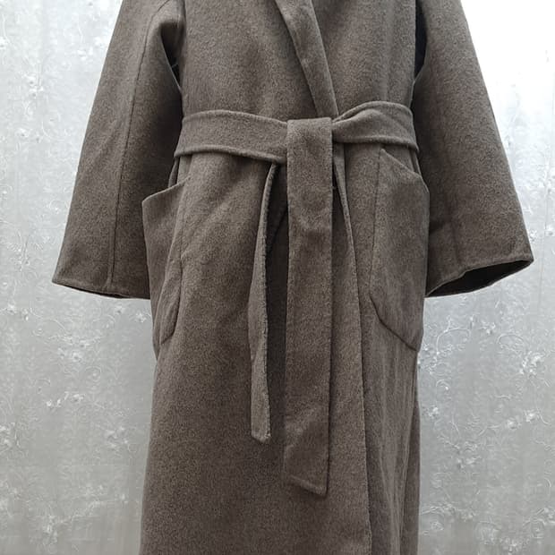 Kindersalmon 헤링본 롱코트