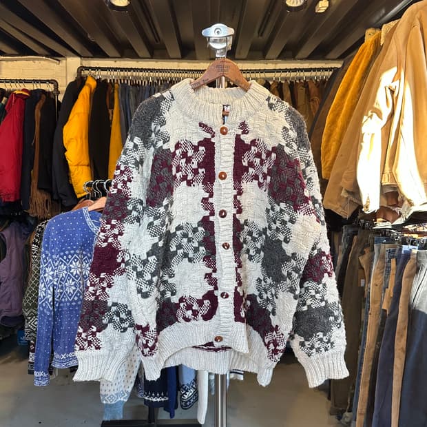 핸드메이드 헤비 울 에스닉 오리엔탈 가디건 