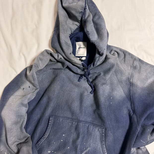 [XL] 바우와우 재팬 데미지 후드 - 네이비