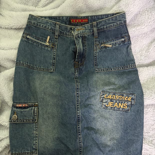 빈티지 미디스커트 데님