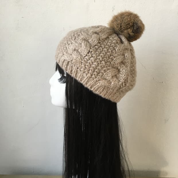 pom knit beret