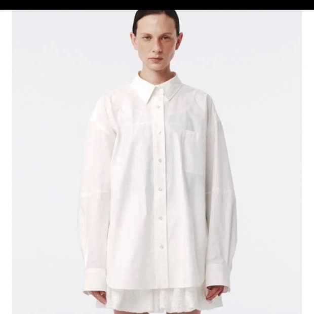 기준 kijun 스트럭처 오버사이즈 셔츠 화이트 새상품 여자셔츠