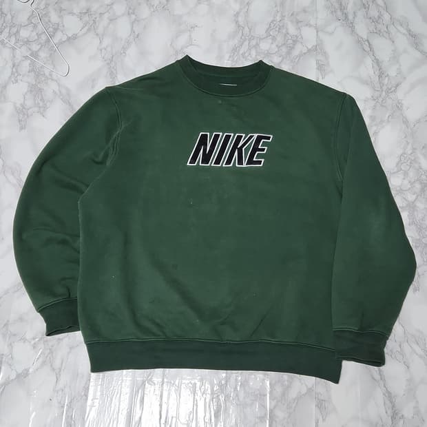 나이키 00s 빅로고 딥그린 올드스쿨 오버핏 맨투맨