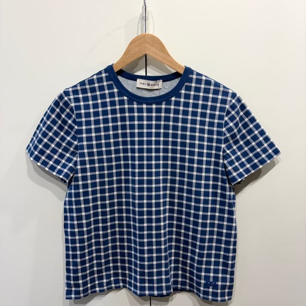 토리버치 체크 반팔 티셔츠
