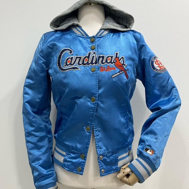 엠엘비 빅로고 00s 바시티자켓 올드스쿨 야구점퍼 블루