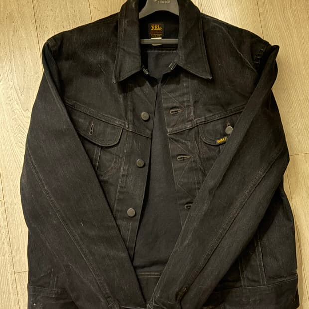 Rrl lot271 블랙 트러커 데님자켓 s