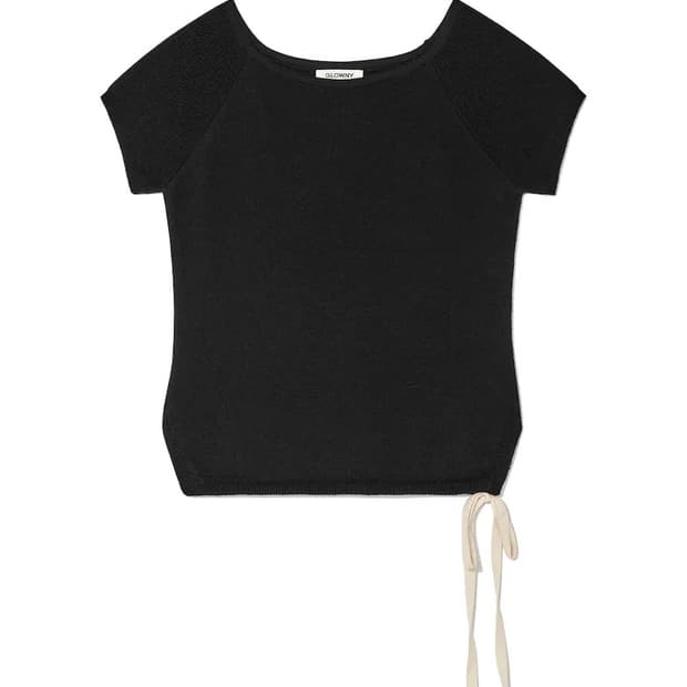 글로니 bow slit knit top