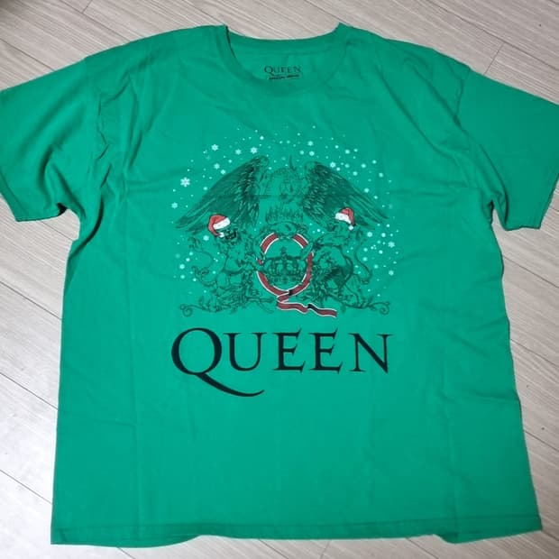 퀸 Queen 그린색 밴드티셔츠(xl)
