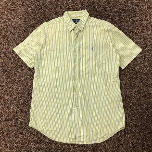 100 폴로 랄프로렌 그린 스트라이프 반팔 셔츠 42