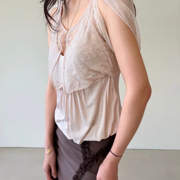 VANESSA BRUNO Lace Layered Top