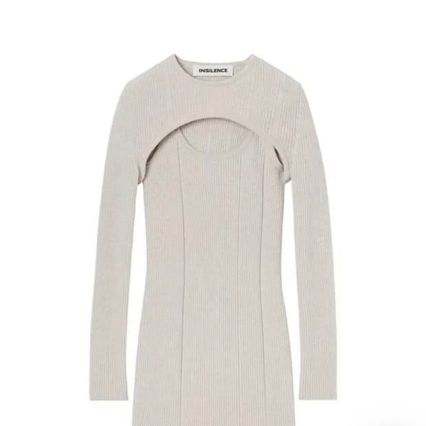 insilence 인사일런스 리브드 볼레로 원피스 beige