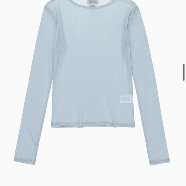 SHEER LONG SLEEVE TOP, SKY BLUE