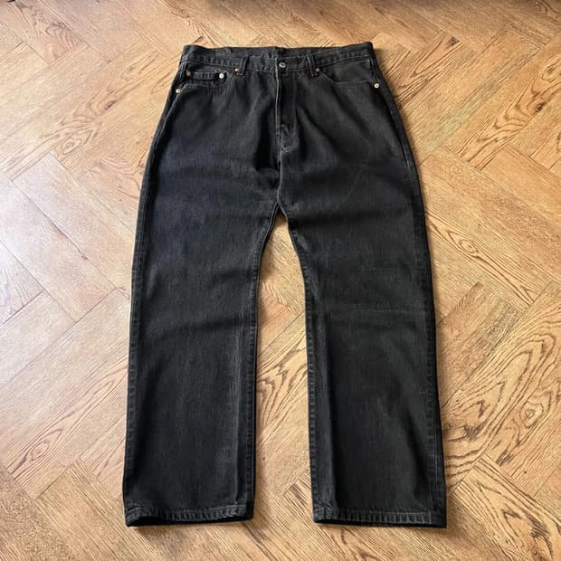 [38]00's 리바이스 USA 501 스트레이트핏 흑청 데님 팬츠