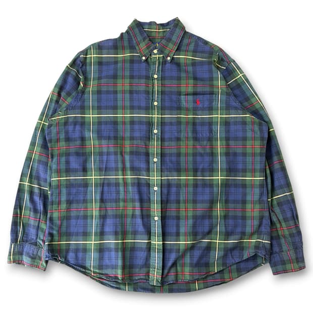 폴로랄프로렌 블루그린 체크 셔츠 2XL