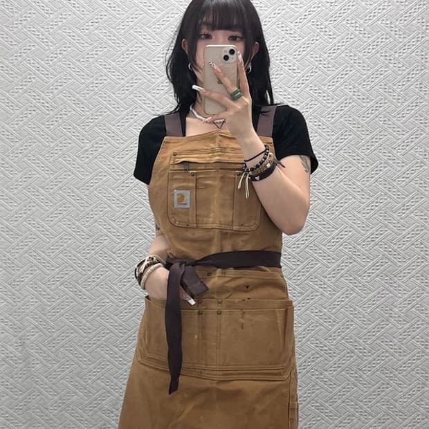 칼하트 빈티지 캐주얼 캔버스 워크 앞치마 C11280