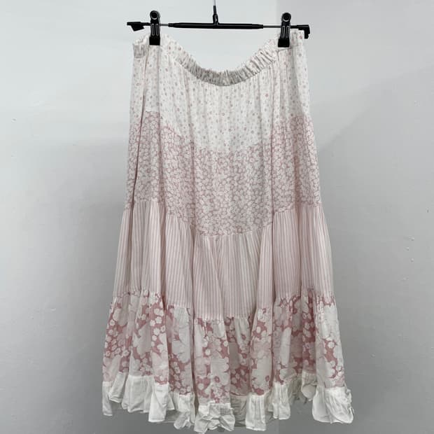 사쿠라 핑크 캉캉 롱 스커트