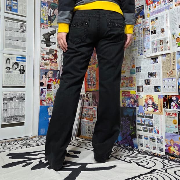 DOHC 락시크 펑크 스터드 블랙 코튼 팬츠