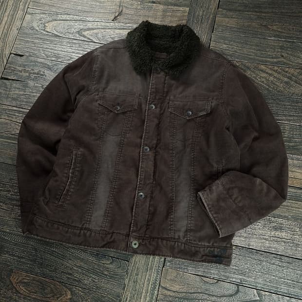 [아메리칸이글] 빈티지 워시드 쉐르파 코듀로이 트러커 자켓 M18450