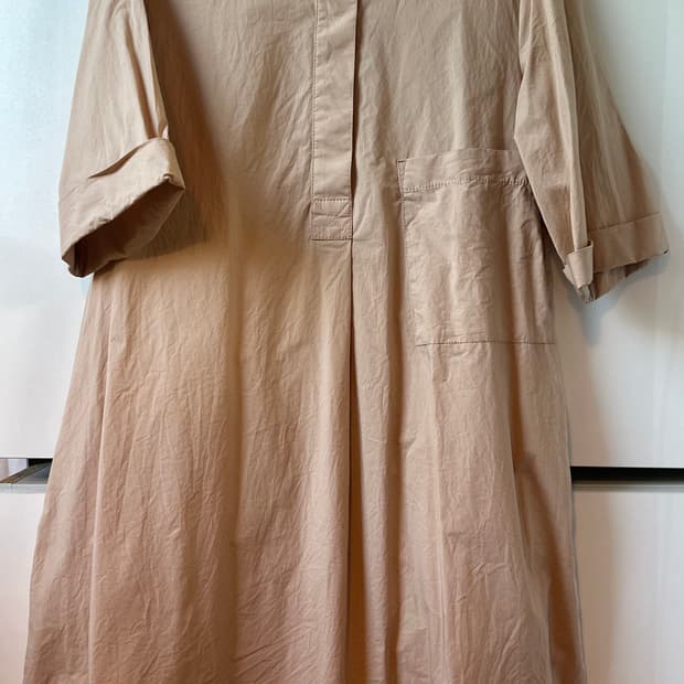 COS 코스 베이지 셔츠형 원피스
