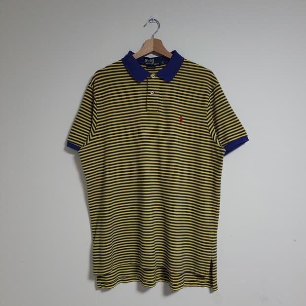 (XL) POLO 폴로랄프로렌 스트라이프 반팔 카라티 올드스쿨